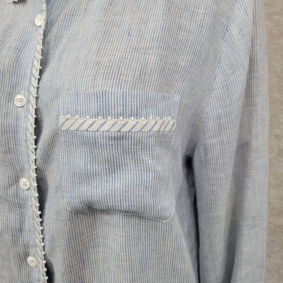 Weekend MaxMara Apotema Linen Canvas Shirt Button Up - Picture 7 of 16